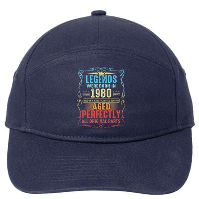 Vintage Legend Born In 1980 43rd Birthday 43 Years Old 7-Panel Snapback Hat