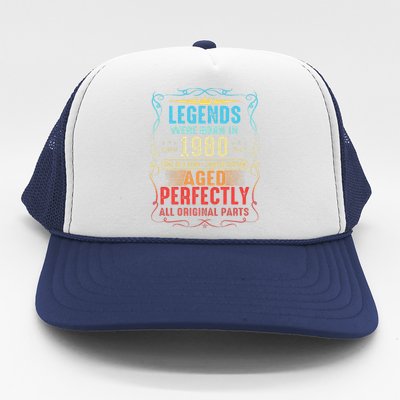 Vintage Legend Born In 1980 43rd Birthday 43 Years Old Trucker Hat