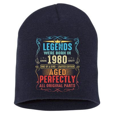 Vintage Legend Born In 1980 43rd Birthday 43 Years Old Short Acrylic Beanie