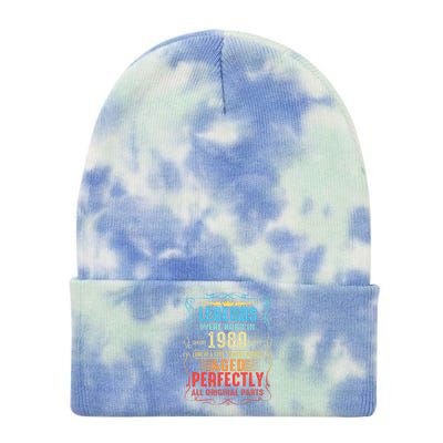 Vintage Legend Born In 1980 43rd Birthday 43 Years Old Tie Dye 12in Knit Beanie