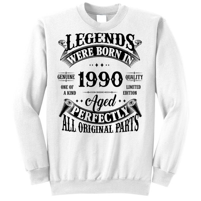 Vintage Legends Born In 1990 34 Years Old Sweatshirt