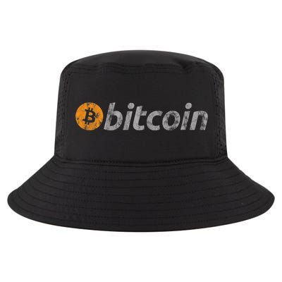 Vintage Look Bitcoin Logo Cool Comfort Performance Bucket Hat