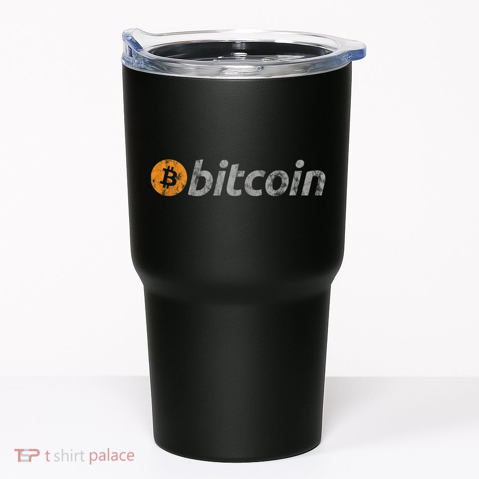 Vintage Look Bitcoin Logo Tumbler