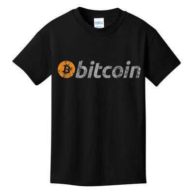 Vintage Look Bitcoin Logo Kids T-Shirt