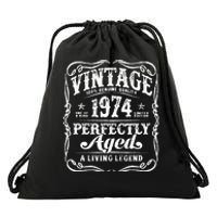 Vintage Legends Born In 1974 Classic 50th Birthday Drawstring Bag