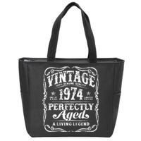 Vintage Legends Born In 1974 Classic 50th Birthday Zip Tote Bag