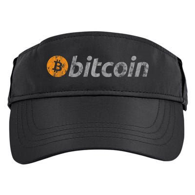 Vintage Look Bitcoin Logo Adult Drive Performance Visor