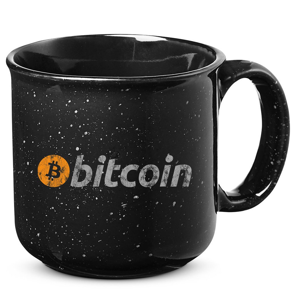 Vintage Look Bitcoin Logo 15oz Campfire Ceramic Mug