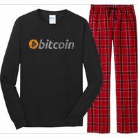 Vintage Look Bitcoin Logo Long Sleeve Pajama Set