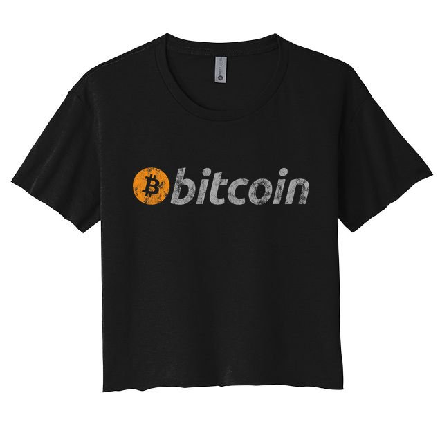 Vintage Look Bitcoin Logo Women's Crop Top Tee