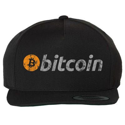 Vintage Look Bitcoin Logo Wool Snapback Cap