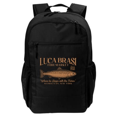 Vintage Luca Brasi Fish Market Since 1945 Where He Sleeps With The Fishes Backpack