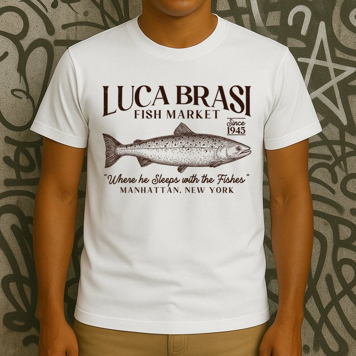 Vintage Luca Brasi Fish Market Since 1945 Where He Sleeps With The Fishes T-Shirt