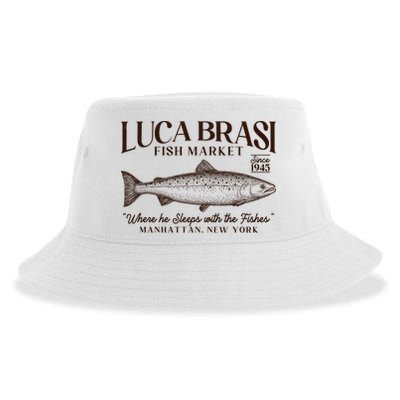 Vintage Luca Brasi Fish Market Since 1945 Where He Sleeps With The Fishes Sustainable Bucket Hat
