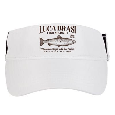 Vintage Luca Brasi Fish Market Since 1945 Where He Sleeps With The Fishes Adult Drive Performance Visor