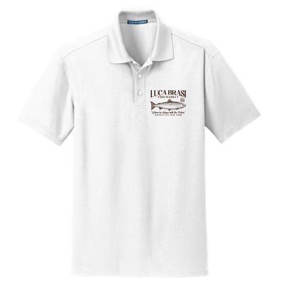 Vintage Luca Brasi Fish Market Since 1945 Where He Sleeps With The Fishes Dry Zone Grid Polo