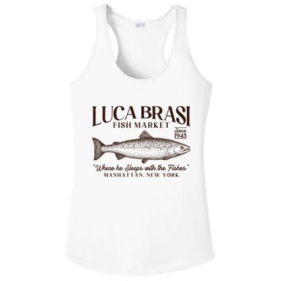 Vintage Luca Brasi Fish Market Since 1945 Where He Sleeps With The Fishes Ladies PosiCharge Competitor Racerback Tank