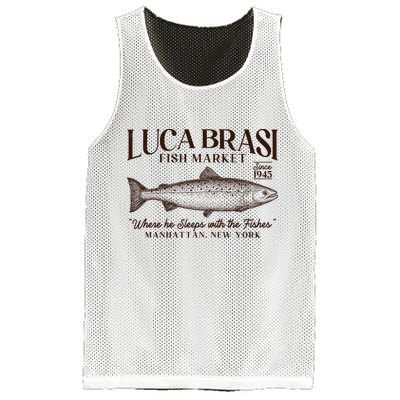 Vintage Luca Brasi Fish Market Since 1945 Where He Sleeps With The Fishes Mesh Reversible Basketball Jersey Tank