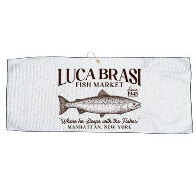 Vintage Luca Brasi Fish Market Since 1945 Where He Sleeps With The Fishes Large Microfiber Waffle Golf Towel