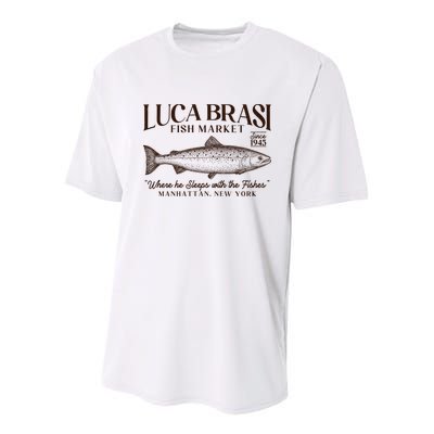 Vintage Luca Brasi Fish Market Since 1945 Where He Sleeps With The Fishes Youth Performance Sprint T-Shirt