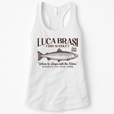 Vintage Luca Brasi Fish Market Since 1945 Where He Sleeps With The Fishes Womens Tank Top