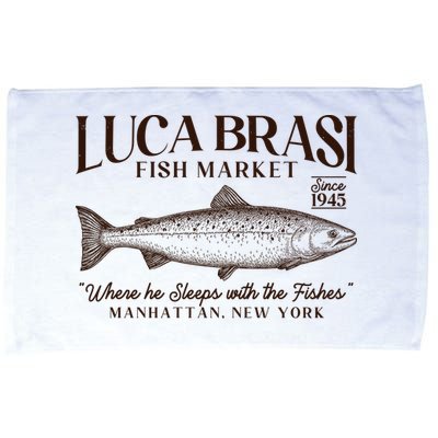 Vintage Luca Brasi Fish Market Since 1945 Where He Sleeps With The Fishes Microfiber Hand Towel