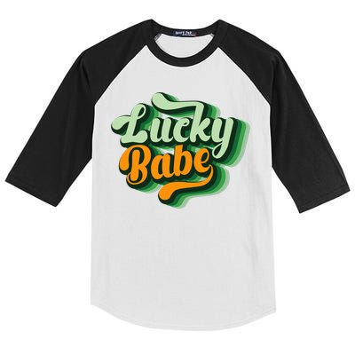 Vintage Lucky Babe Tie Dye St Patrick's Day Irish Cool Gift Kids Colorblock Raglan Jersey
