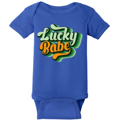 Vintage Lucky Babe Tie Dye St Patrick's Day Irish Cool Gift Baby Bodysuit