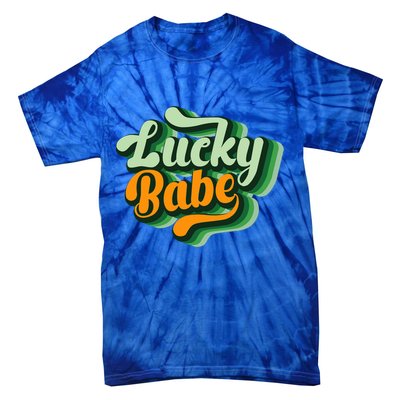 Vintage Lucky Babe Tie Dye St Patrick's Day Irish Cool Gift Tie-Dye T-Shirt
