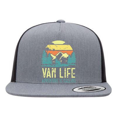 Van Life Camping Camper Livin The Vantasy Vanlife Flat Bill Trucker Hat