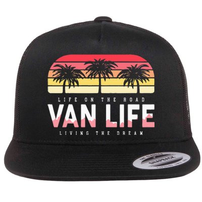 Van Life Clothing Retro Vintage Van Dwellers Vanlife Nomads Flat Bill Trucker Hat