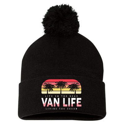 Van Life Clothing Retro Vintage Van Dwellers Vanlife Nomads Pom Pom 12in Knit Beanie