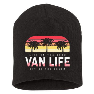 Van Life Clothing Retro Vintage Van Dwellers Vanlife Nomads Short Acrylic Beanie