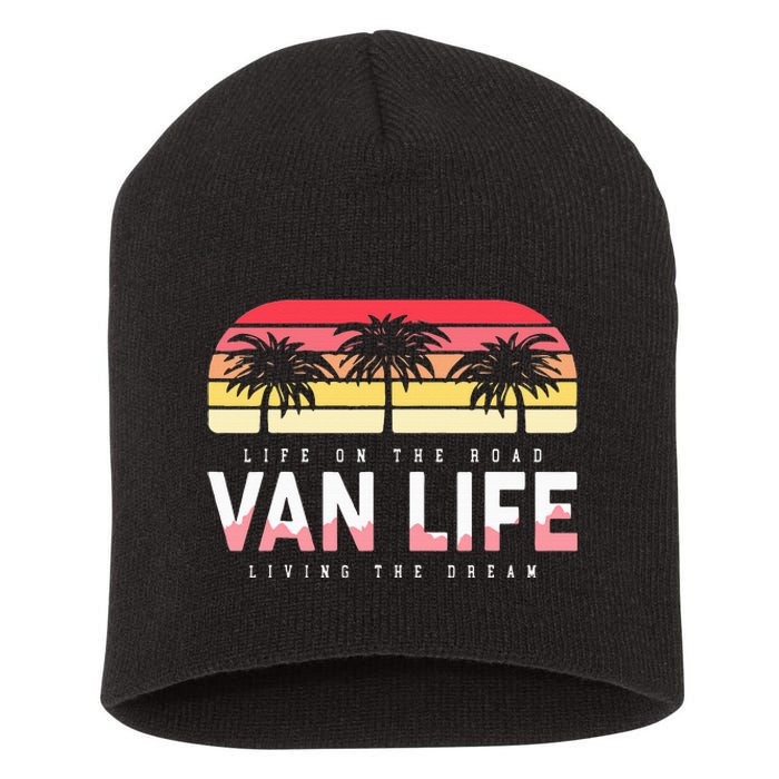 Van Life Clothing Retro Vintage Van Dwellers Vanlife Nomads Short Acrylic Beanie