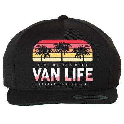 Van Life Clothing Retro Vintage Van Dwellers Vanlife Nomads Wool Snapback Cap