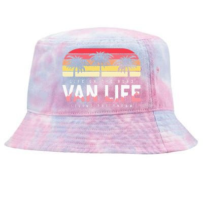 Van Life Clothing Retro Vintage Van Dwellers Vanlife Nomads Tie-Dyed Bucket Hat