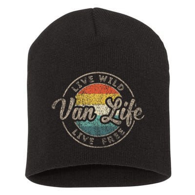 Van Life Clothing Retro Vintage Van Dwellers Vanlife Nomads Short Acrylic Beanie