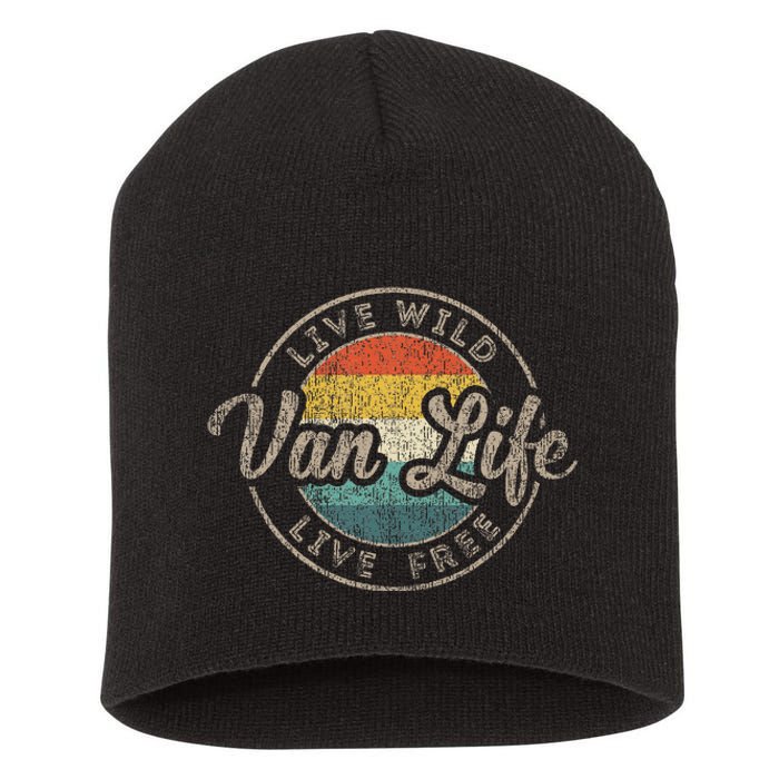 Van Life Clothing Retro Vintage Van Dwellers Vanlife Nomads Short Acrylic Beanie