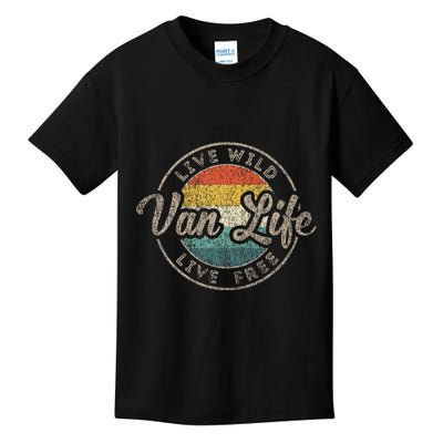 Van Life Clothing Retro Vintage Van Dwellers Vanlife Nomads Kids T-Shirt