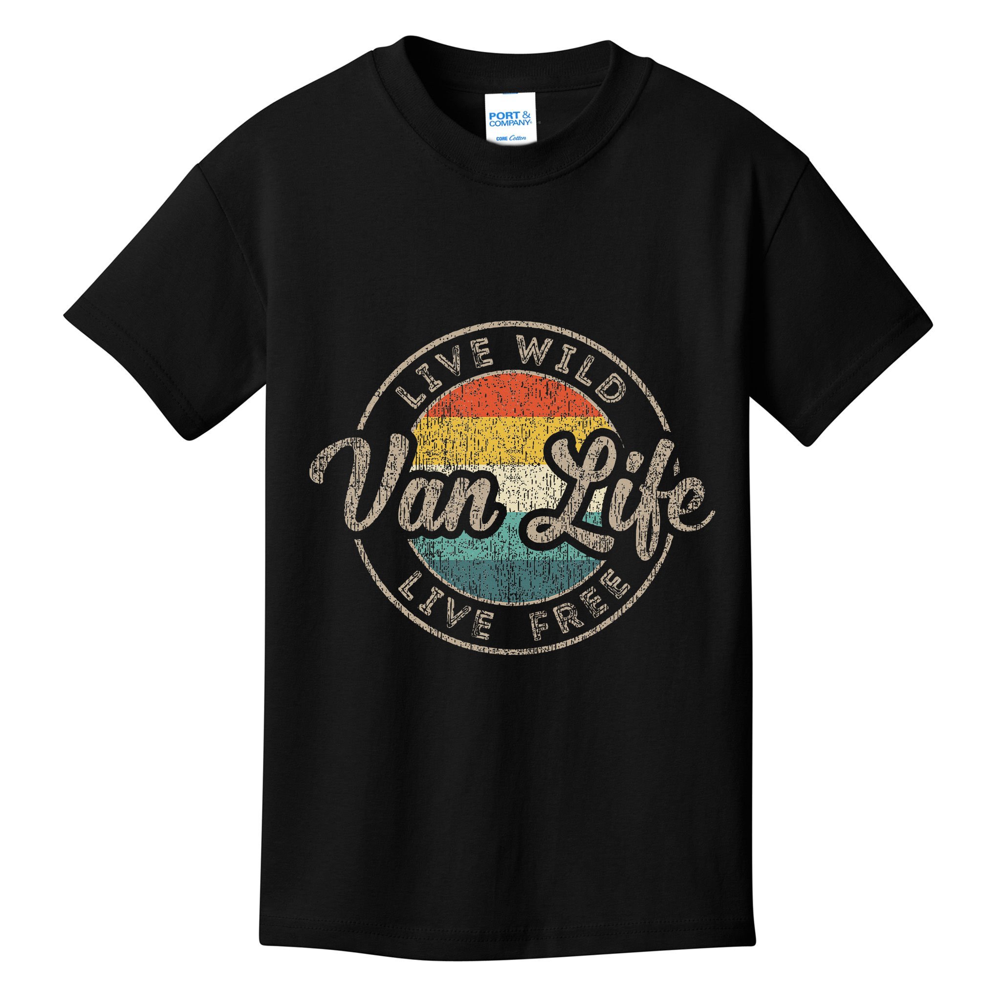 Van Life Clothing Retro Vintage Van Dwellers Vanlife Nomads Kids T-Shirt