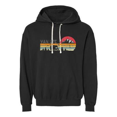 Van Life Clothing Retro Vintage Van Dwellers Vanlife Nomads Garment-Dyed Fleece Hoodie