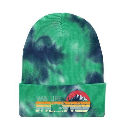 Van Life Clothing Retro Vintage Van Dwellers Vanlife Nomads Tie Dye 12in Knit Beanie