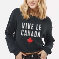 Vive Le Canada Cropped Pullover Crew