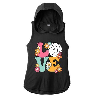 Volleyball Love Cute Volleyball Lover Wo Teens Girl Ladies PosiCharge Tri-Blend Wicking Draft Hoodie Tank