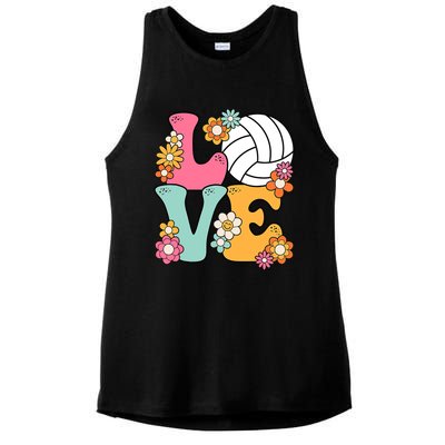 Volleyball Love Cute Volleyball Lover Wo Teens Girl Ladies PosiCharge Tri-Blend Wicking Tank