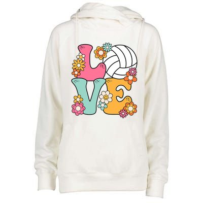 Volleyball Love Cute Volleyball Lover Wo Teens Girl Womens Funnel Neck Pullover Hood