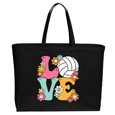 Volleyball Love Cute Volleyball Lover Wo Teens Girl Cotton Canvas Jumbo Tote