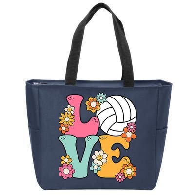 Volleyball Love Cute Volleyball Lover Wo Teens Girl Zip Tote Bag