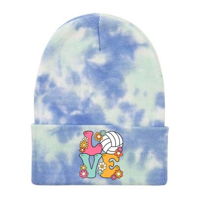 Volleyball Love Cute Volleyball Lover Wo Teens Girl Tie Dye 12in Knit Beanie