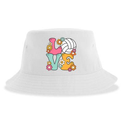 Volleyball Love Cute Volleyball Lover Wo Teens Girl Sustainable Bucket Hat